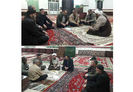 جلسه مشترک اعضاء شورا اسلامی ودهیاری با روحانی روستا واعضاء ستاد دهه فجر
