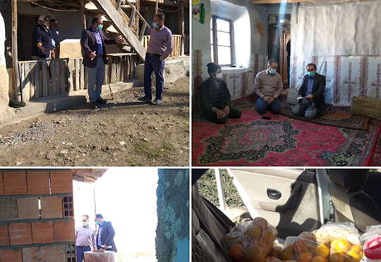حضور جناب شاکری مددکار کمیته امداد امام خمینی شهرستان بهشهر در روستای ارضت
